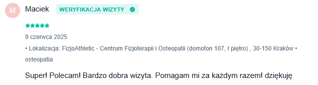 osteopatycznie krakow opinie klientow